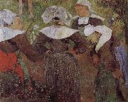 Paul Gauguin Four women dancing Brittany Spain oil painting artist